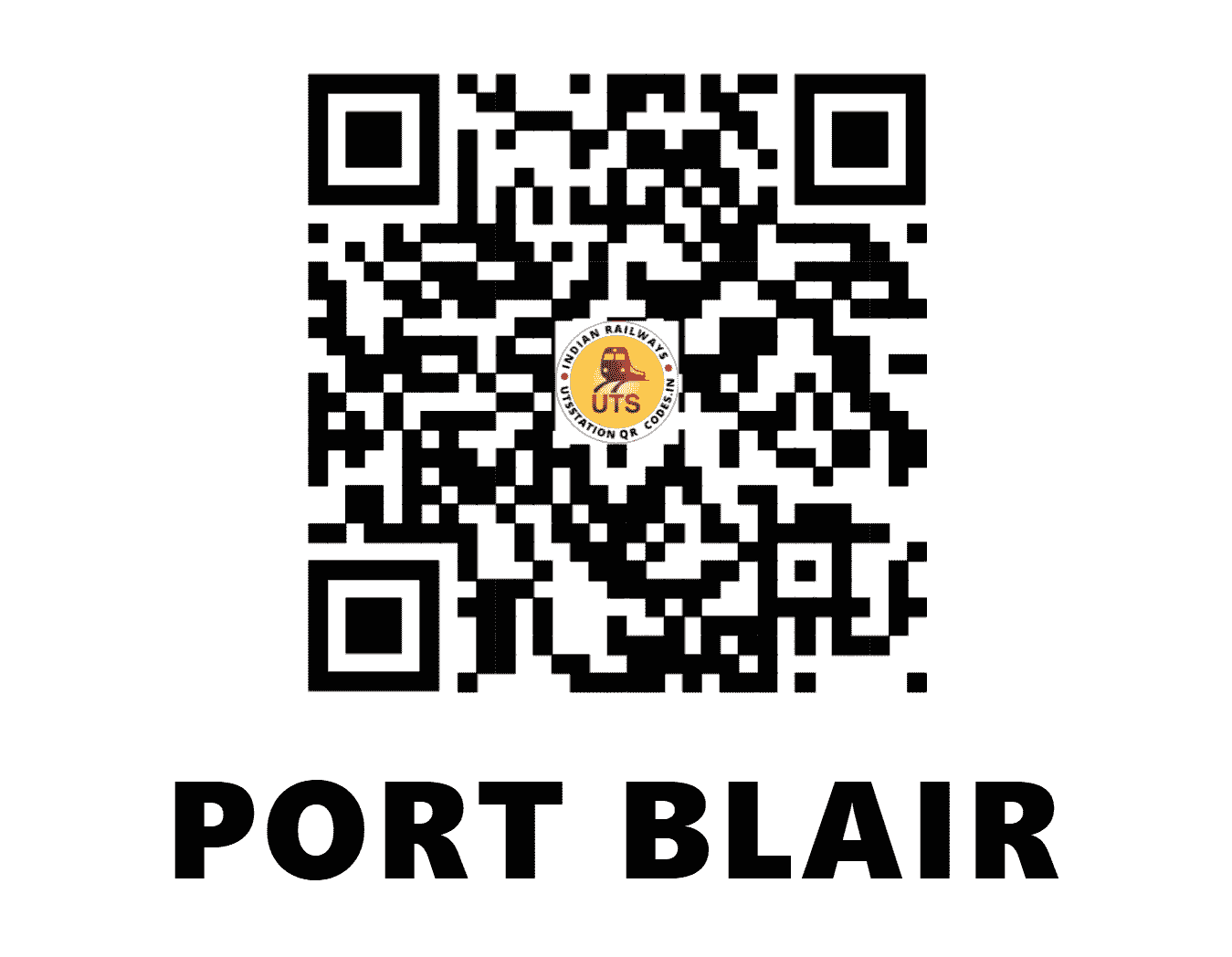 UTS QR Code for PORT BLAIR - PBLR (ER - ANDAMAN AND NICOBAR ISLANDS)